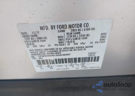 2018 Ford Explorer Xlt from USA, damaged, VIN 1FM5K8D81JGA36587